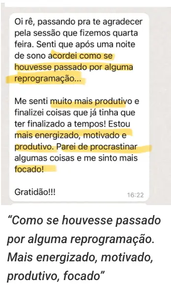 Depoimento: Mais energizado, motivado, produtivo, focado